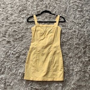 Yellow Slim White Polka Dotted Dress